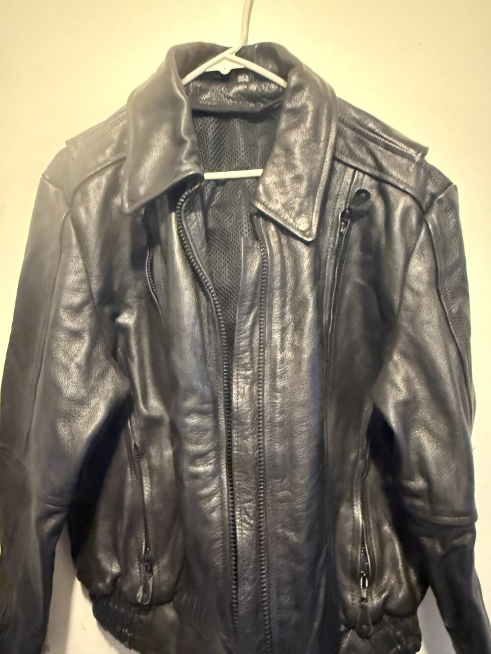 2XL black Leather jacket (008)